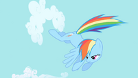 Rainbow Dash continues clearing the sky S1E01