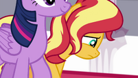 Sunset Shimmer lowering her head in shame EGFF