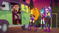 The Dazzlings laughing at Sunset.