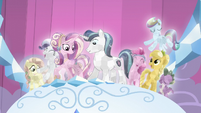 Fluttershy: "Crystal yay" Rarity: "I look gorgeous"