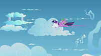 Twilight and Spike duck into a cloud S5E25