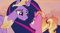 Twilight smiling warmly at Luster Dawn S9E26