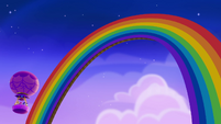 Giant rainbow looms over the balloon MLPRR
