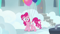 Pinkie Pie looking down a Cloudsdale alleyway S7E23