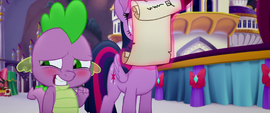 Spike blushing next to Twilight MLPTM