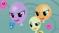 Balloon Twilight, Fluttershy and Applejack laughing S2E01