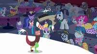 Crowd laughing at Discord S5E7
