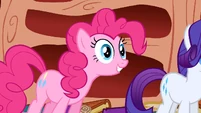 Pinkie explaining the Best Young Flyer competition.