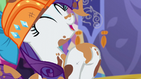 Rarity clapping her hooves in excitement S6E5