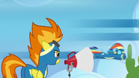 Spitfire watching Rainbow Dash fly S6E7