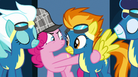 Wonderbolts nodding to Pinkie Pie S7E23