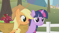 Applejack seems pretty happy.