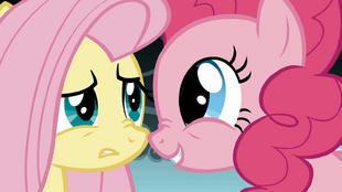 Fluttershy is unconvinced by Pinkie S1E7