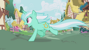 Lyra Heartstrings runs from the bunny stampede S1E04