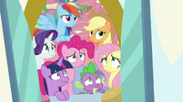 Mane Six and Spike look at the windigos S9E25