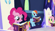 Pinkie Pie reading her Pinkie Pride entry S7E14