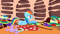Rainbow Dash trying to reason with Spike S2E21