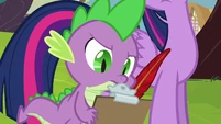 Spike taking notes S5E22