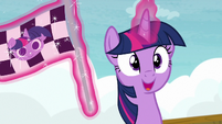 Twilight Sparkle about to start the boat race S7E22