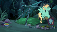 Zephyr Breeze stomping on leaves S6E11