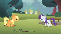 Applejack and Rarity retreating S1E08