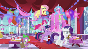 Mane Six setting up the Swanifying party S9E13