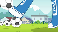 Rainbow Dash kicking a soccer ball EG