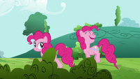 El duplicado de Pinkie Pie parece estar muy emocionada.