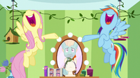 Fluttershy and Rainbow singing for Zephyr S6E11