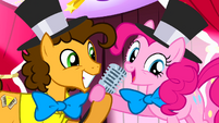 Cheese and Pinkie hosting together.