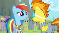 Rainbow smiling at Spitfire S4E10