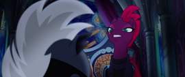 Tempest Shadow looking down at Grubber MLPTM