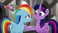 Twilight cheering up Rainbow Dash MLPRR