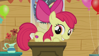 Apple Bloom showing off her cutie mark S5E18