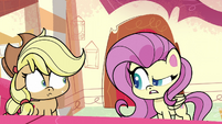 Fluttershy offended by AJ's comment PLS1E4b