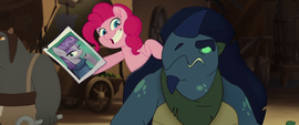 Pinkie offering photo of Maud to Pushkin MLPTM