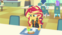 Sunset Shimmer frustrated at lunch EGFF