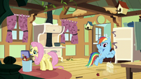 Fluttershy and Rainbow clean Fluttershy's kitchen S6E11