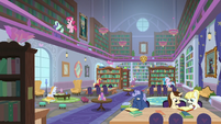 Friendship students in the library S8E15