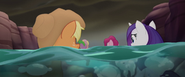 Ponies and Spike drift toward the waterfall MLPTM