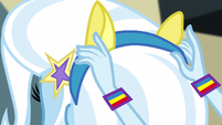 Rainbow Dash putting ears on Trixie EG3