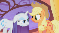 Rarity is not amused by Applejack's dare S01E08