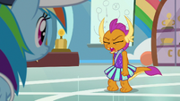 Smolder angrily shouts "whatever!" S9E15