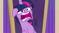 Twilight hyperventilates in her office chair S9E1