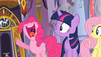 Pinkie Pie laughs out loud, how ironic