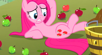 Pinkie Pie with Applejack's cutie mark S3E13