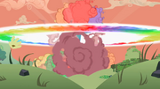 Rainbow Dash demolishing barn explosion cloud S2E3