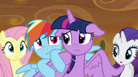 Rainbow Dash hiding behind Twilight S9E2