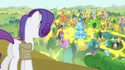 Rarity looking out over 'Rarified' Ponyville S4E23