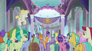 Twilight Sparkle starts addressing the students S8E1